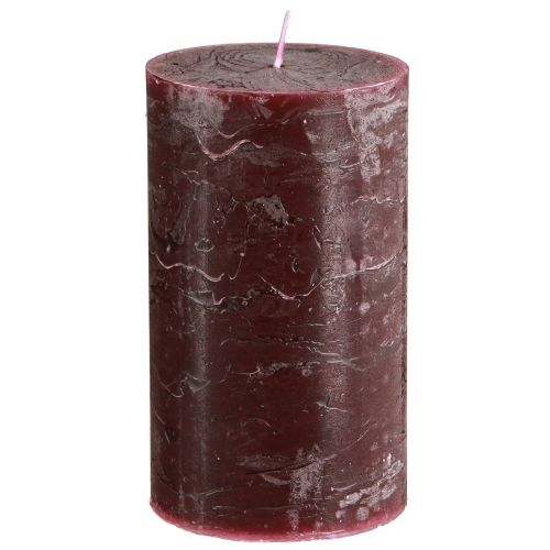 Floristik24 Velas cor sólida Velas pilar Borgonha 70×120mm 4 un