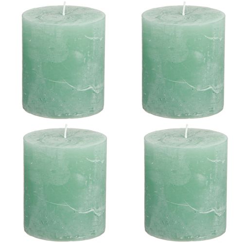 Itens Velas cor sólida velas pilar jade verde 70×80mm 4 un