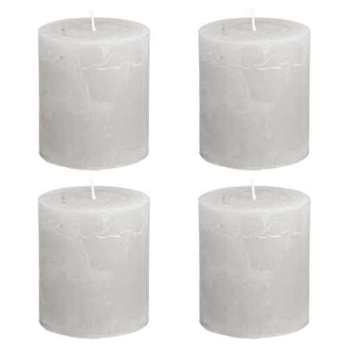 Itens Velas de cor sólida velas pilar cinza claro 70×80mm 4 un