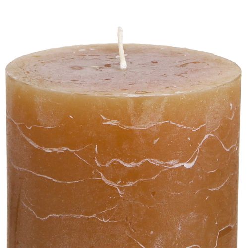 Itens Velas cor sólida velas pilar caramelo 70×100mm 4 un