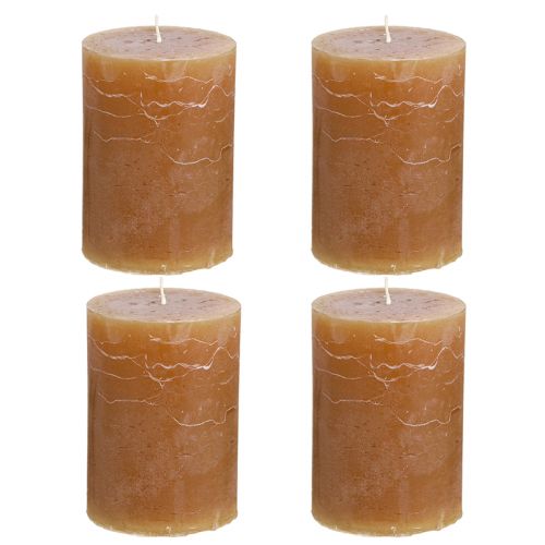 Itens Velas cor sólida velas pilar caramelo 70×100mm 4 un