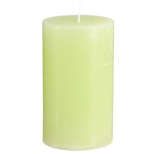 Floristik24 Velas sólidas verde limão​​​​​​​ Velas pilar 70×120mm 4 un