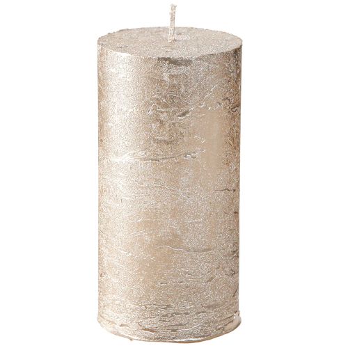 Floristik24 Velas de cor sólida platina 50x100mm 4 unidades