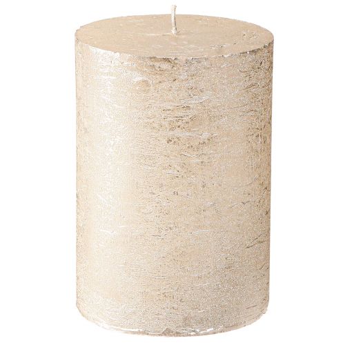 Floristik24 Velas de cor sólida platina 85x120mm 2pcs