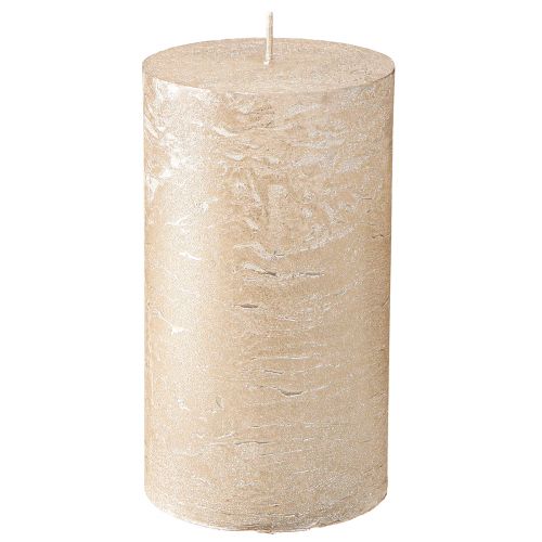 Floristik24 Velas de cor sólida platina 85x150mm 2pcs