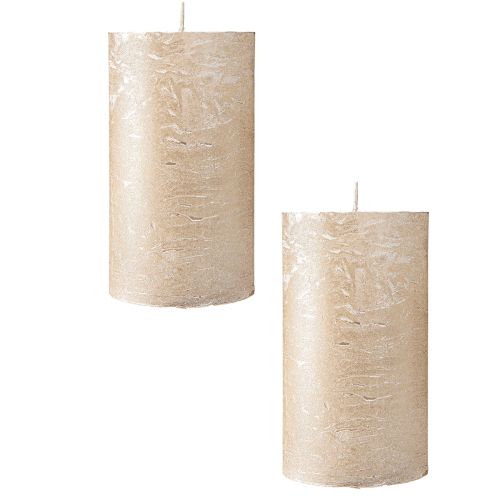 Itens Velas de cor sólida platina 85x150mm 2pcs