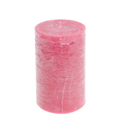 Floristik24 Velas de cor sólida rosa 85x150mm 2pcs