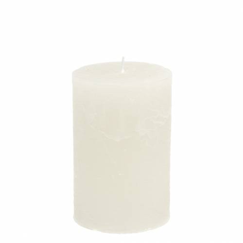 Floristik24 Velas de cor sólida brancas 70x120mm 4 un