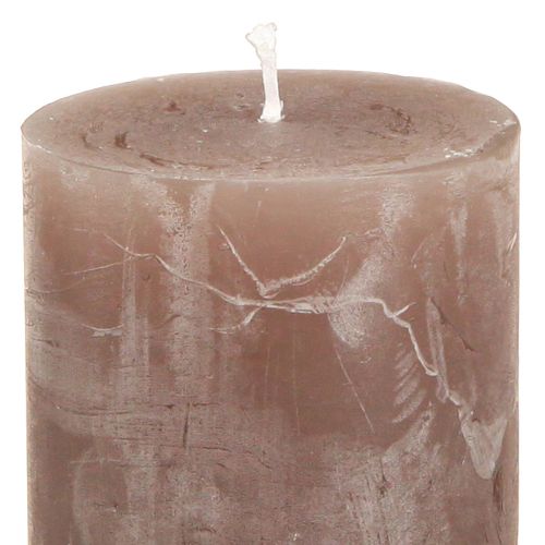 Itens Velas pilar sólidas 3 cores castanho 60×100mm 12 un