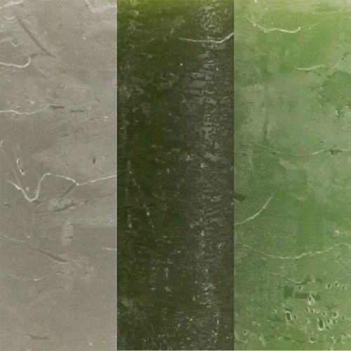 Itens Velas pilar sólidas 3 cores verde 60×100mm 12 un