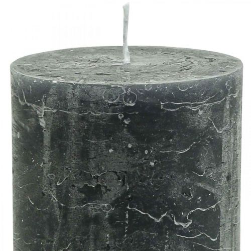 Itens Velas de cor sólida velas pilar antracite 85×150mm 2 unidades