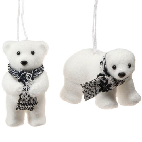 Floristik24 Decoração urso polar para pendurar figuras de decoração de inverno 11×7cm 4 un