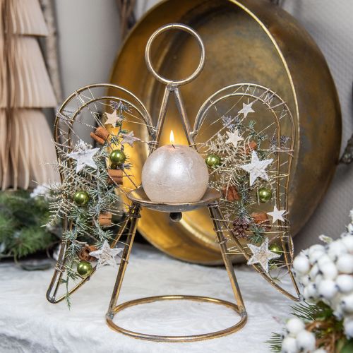 Floristik24 Decoração de anjo decoração de mesa de anjo de metal Natal 33×18×37,5cm