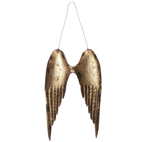 Itens Asas de anjo para pendurar em metal antigo dourado 24×37cm