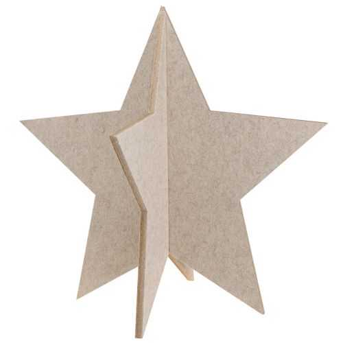 Floristik24 Estrela decorativa de feltro para colocar decoração de Natal em feltro bege Alt.62cm