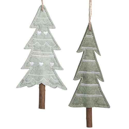 Decorações para árvores de Natal em feltro verde Alt.20cm 4 peças