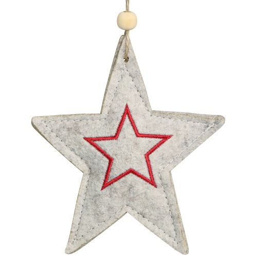 Floristik24 Estrelas de feltro para pendurar estrelas decorações para árvores de Natal bege 13 cm 6 unidades