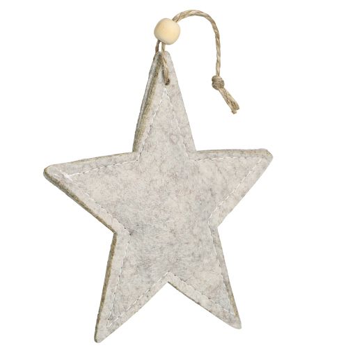 Itens Estrelas de feltro para pendurar estrelas decorações para árvores de Natal bege 13 cm 6 unidades