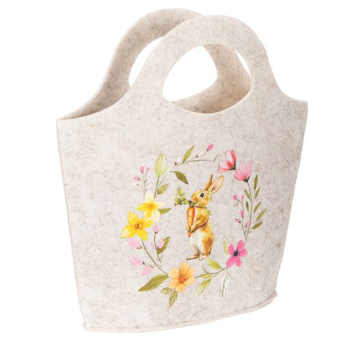 Itens Bolsa de feltro com adorável coelhinho da Páscoa, ideal para primavera e verão, 27 cm, conjunto com 4 peças.