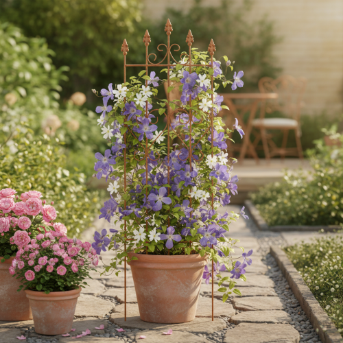 Itens Treliça com motivo de coração, suporte para plantas trepadeiras em estilo romântico para caminhos de jardim ou terraços, 101 cm