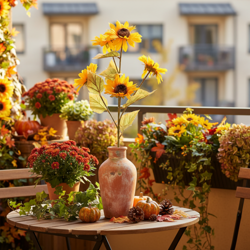 Itens Flor de girassol artificial, decoração realista, 72 cm, 2 peças.