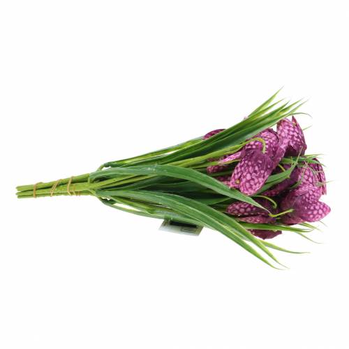 Itens Flores xadrez Fritillaria artificial roxa 29cm 6 un