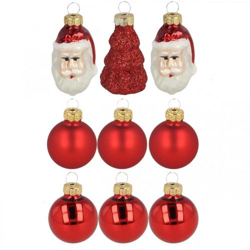 Itens Mini figuras e bolas de decoração de Natal vidro sortido 3cm 9 un