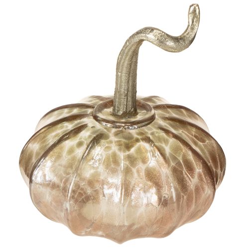 Itens Decoração de mesa em forma de abóbora de vidro, abóbora de outono, vidro e metal, 14 cm de altura, 2 peças.