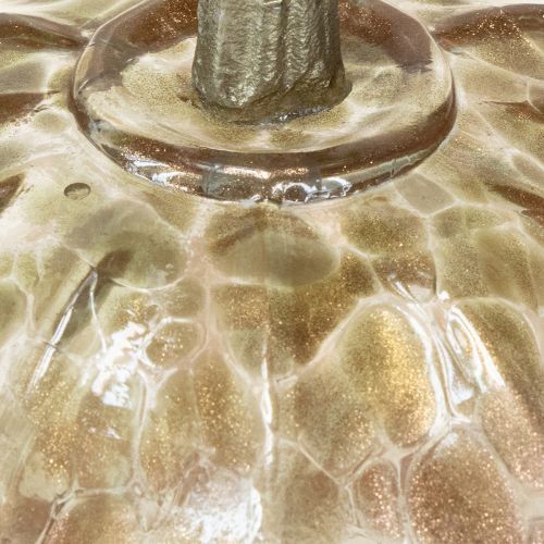 Itens Decoração de mesa em forma de abóbora de vidro, abóbora de outono, vidro e metal, 14 cm de altura, 2 peças.