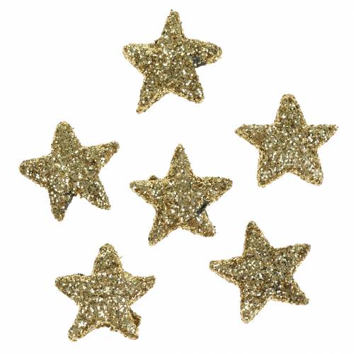 Estrelas glitter douradas 1,5cm 144 un