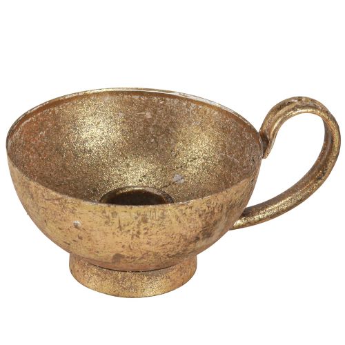 Floristik24 Decoração de taça dourada com castiçal ouro antigo Ø10cm Alt.6,5cm