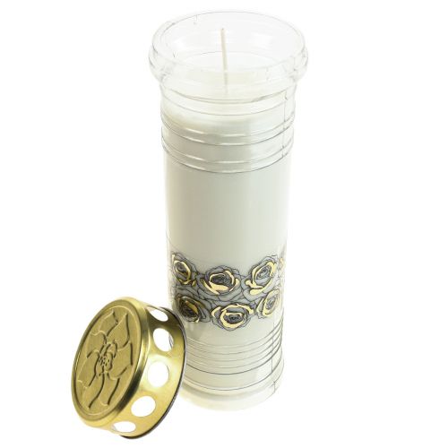 Itens Velas graves rosas brancas luz de luto Ø7cm Alt.23,5cm 100h 2 unidades