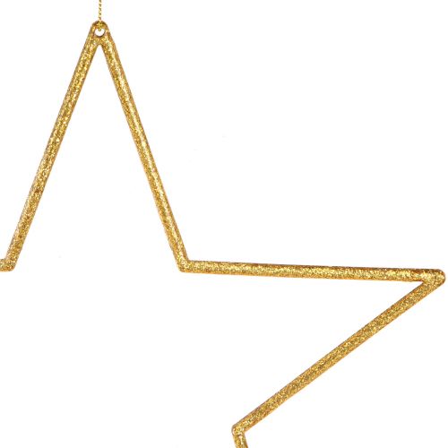 Itens Grandes estrelas decorativas com glitter dourado para pendurar 24 cm 6 unidades