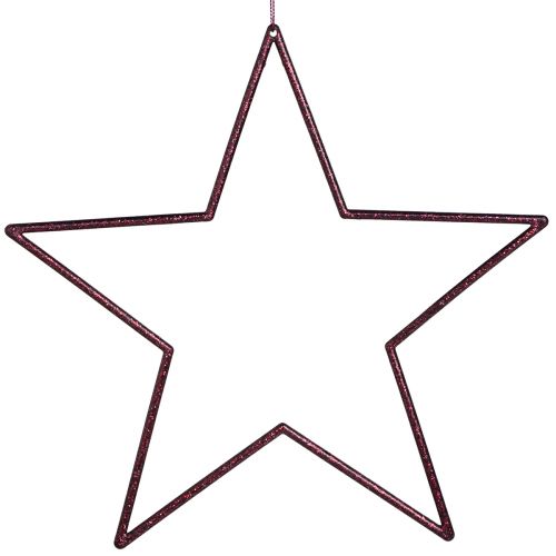 Floristik24 Estrelas decorativas grandes para pendurar Berry Glitter 24cm 6 un