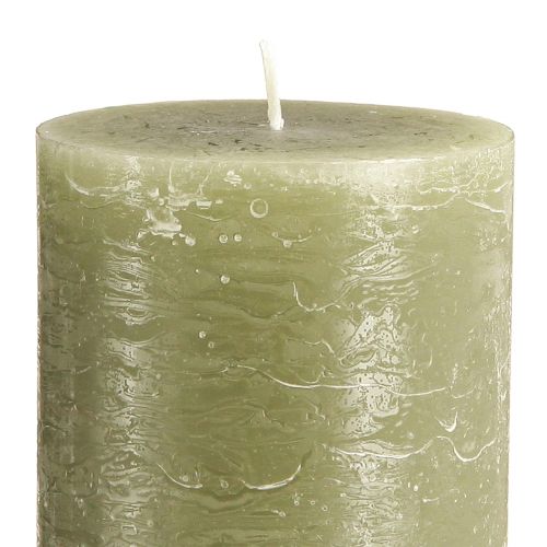 Itens Velas grandes velas pilar verde azeitona 85x200mm 2 un