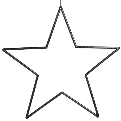 Itens Estrelas grandes para pendurar estrelas glitter preto Ø24cm 6 un