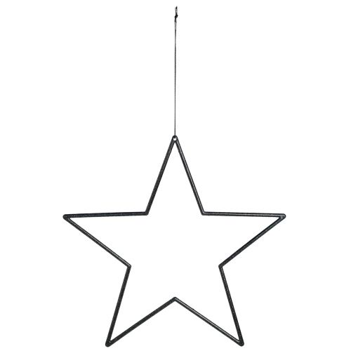 Itens Estrelas grandes para pendurar estrelas glitter preto Ø24cm 6 un