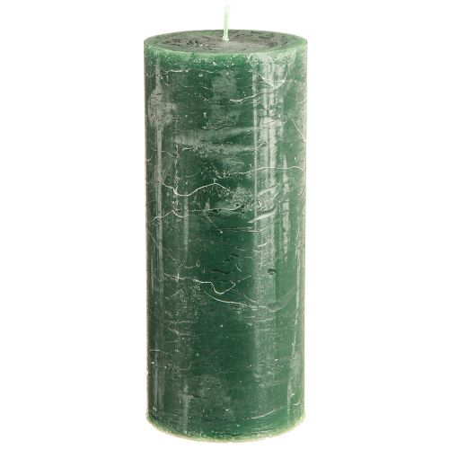 Floristik24 Velas pilares grandes verdes verde escuro 85x200mm 2 un