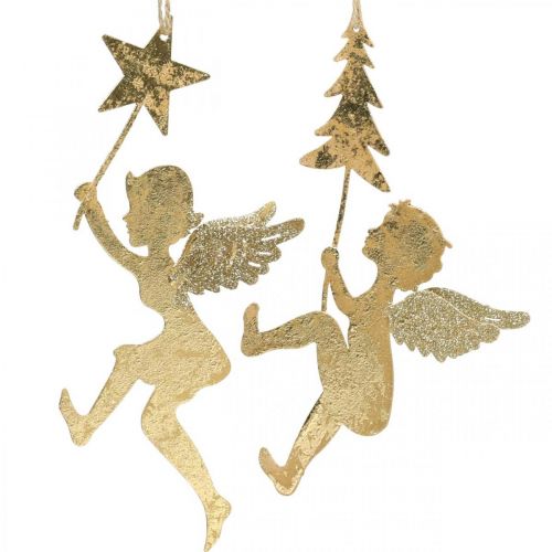 Itens Pingente de anjo dourado, decoração de anjo de natal H20/21.5cm 4pcs