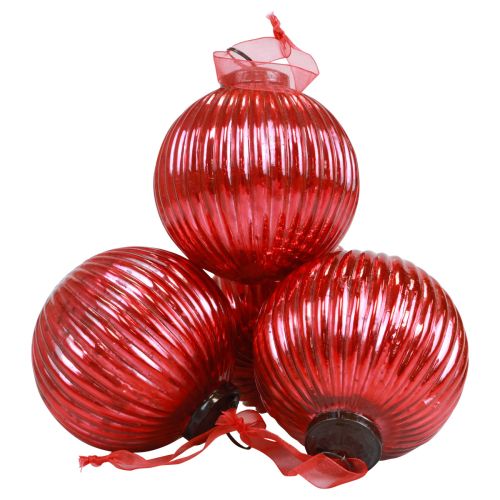 Floristik24 Bolas de Natal bolas de vidro para árvore de Natal vermelhas Ø10cm 4 unidades