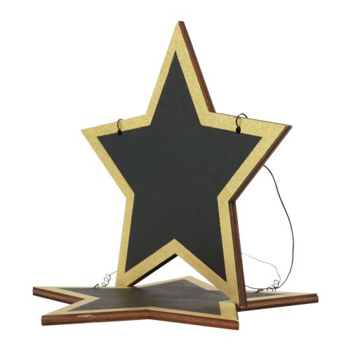 Itens Cabides decorativos de estrelas de madeira ouro preto Natal Ø15cm 8 unidades