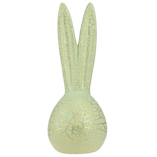 Itens Cabeça de coelho decoração de coelhinho da Páscoa craquelure verde menta dourado Alt.28cm