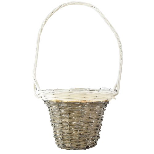 Itens Alça cesta cesta de salgueiro cinza branco Ø25 Alt.45cm