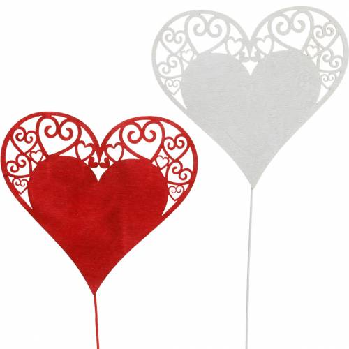 Coração em palito, plugue decorativo de coração, decoração de casamento, Dia dos Namorados, decoração de coração 16 peças