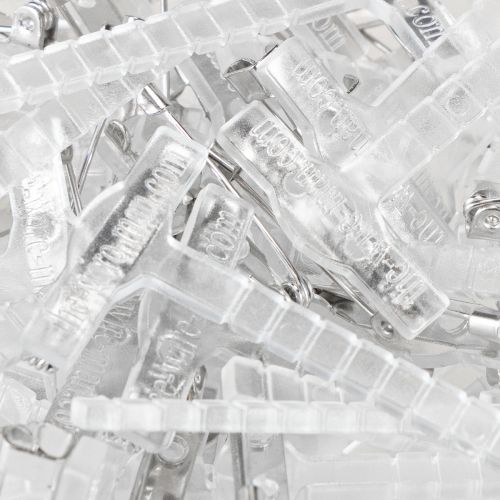 Itens Alfinetes de lapela para casamento transparentes/prateados 5 cm 50 peças