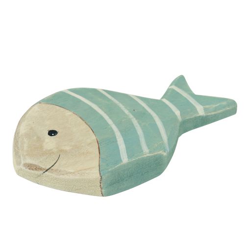 Itens Peixe decorativo de madeira para suporte azul claro natural 18×10cm