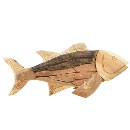 Itens Peixe de madeira decoração de madeira de teca decoração de mesa de peixe madeira 63cm