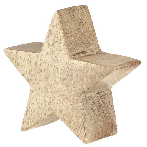 Itens Estrela de madeira verde estrela natural decoração de mesa em madeira de manga Ø10cm 3 un