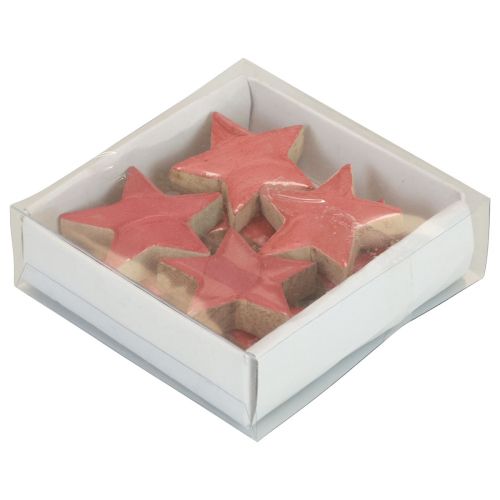 Itens Decoração de estrelas de madeira Decoração de Natal estrelas rosa brilho Ø5cm 8 un