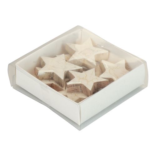 Itens Estrelas de madeira estrelas decorativas ouro branco madeira crackle Ø5cm 8 un